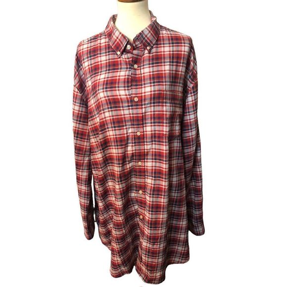 The Foundry Supply Co. Other - Foundry red white blue plaid long sleeve shirt 3XLT 

Pit to pit 28” flat 
Lengt
